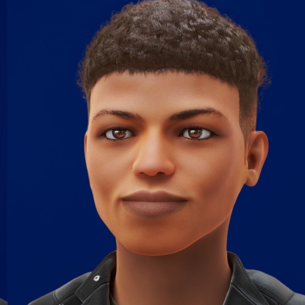 Cartoon-style 3D avatar created from a selfie
