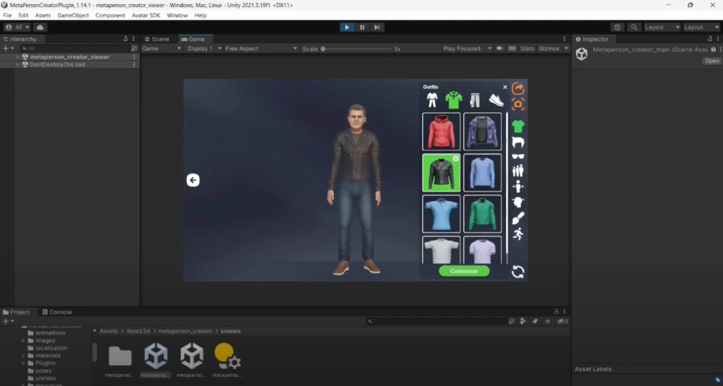 MetaPerson Creator Unity Project