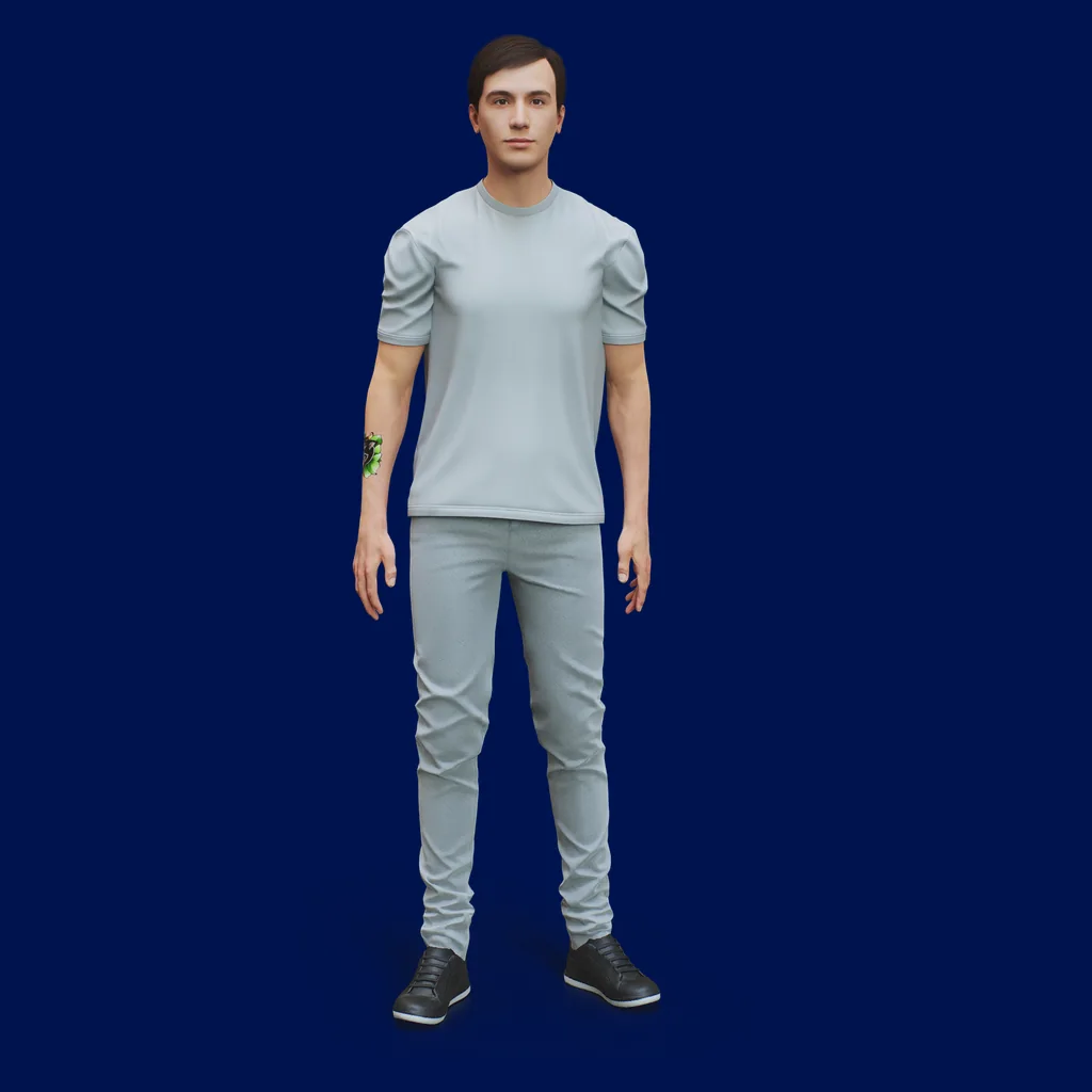 Full-body realistic 3D human avatar generated from a photo
